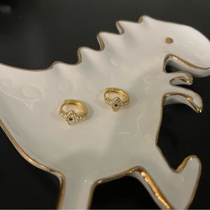 Brand new 925 sterling silver evil eye hoops with 18k gold plated